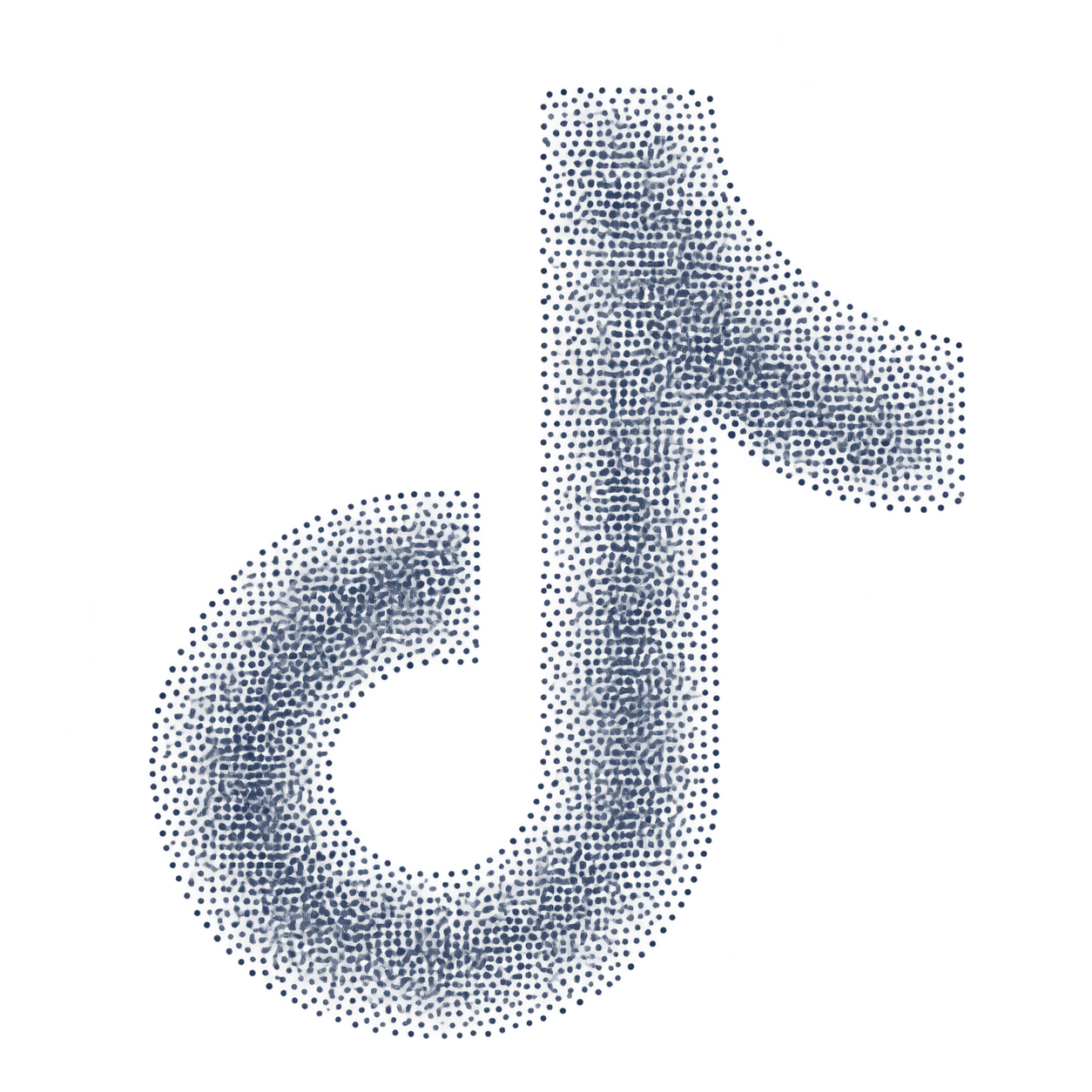 TikTok – Logo im Navy-Punktrasterstil