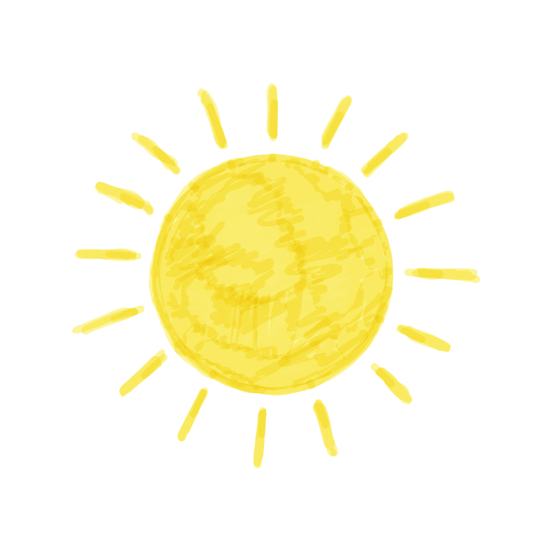 Gelb gezeichnete Sonne